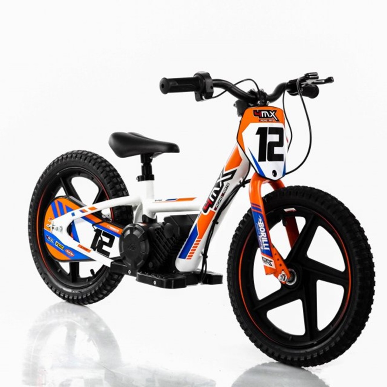 4MX | Elektrische Loopfiets Wit / Oranje 16