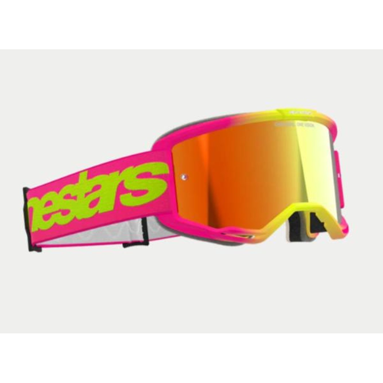 Alpinestars | Crossbril Vision 5 Wordmark Roze/geel met rode lens