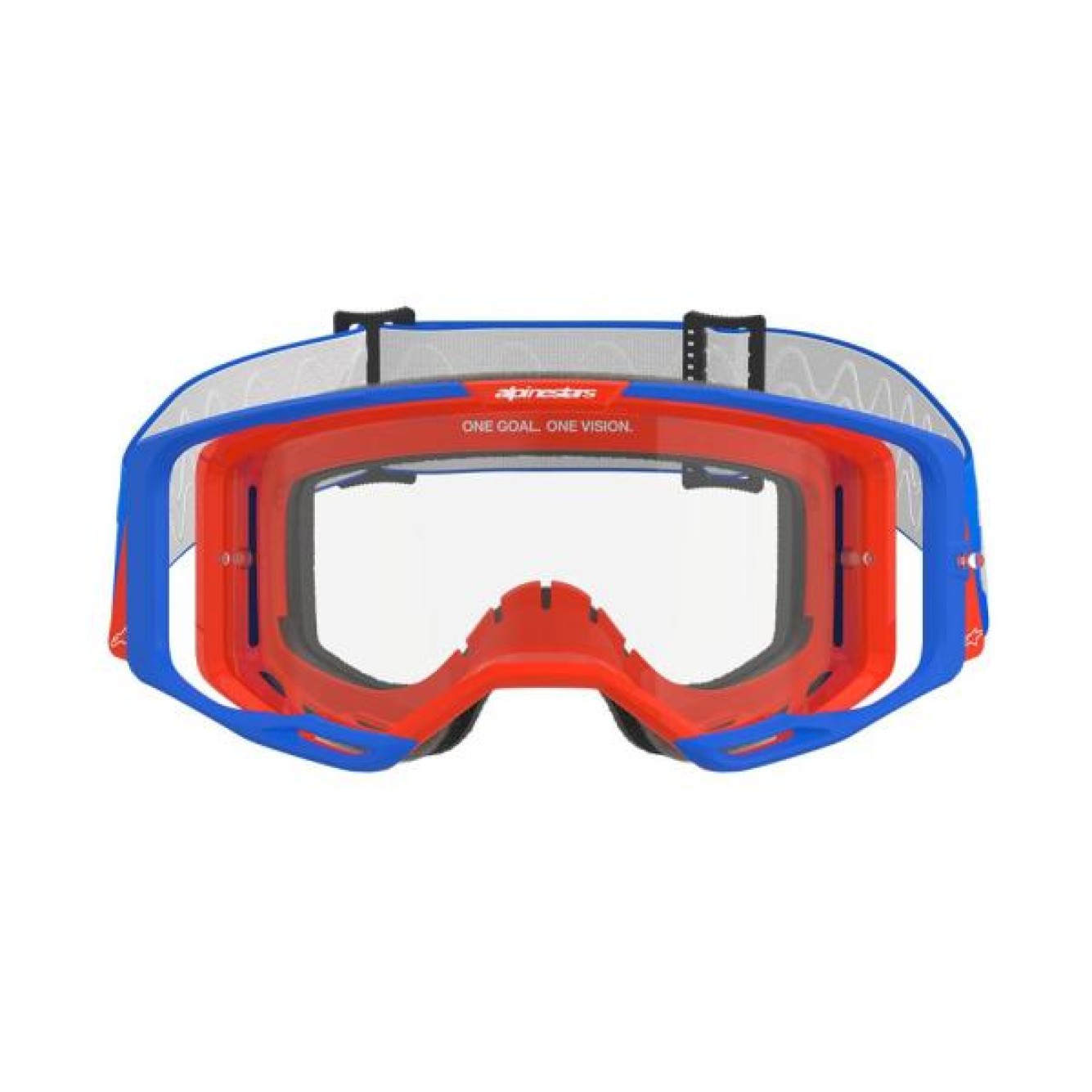 Alpinestars | Crossbril Vision 8 Blauw Oranje Doorzichtig
