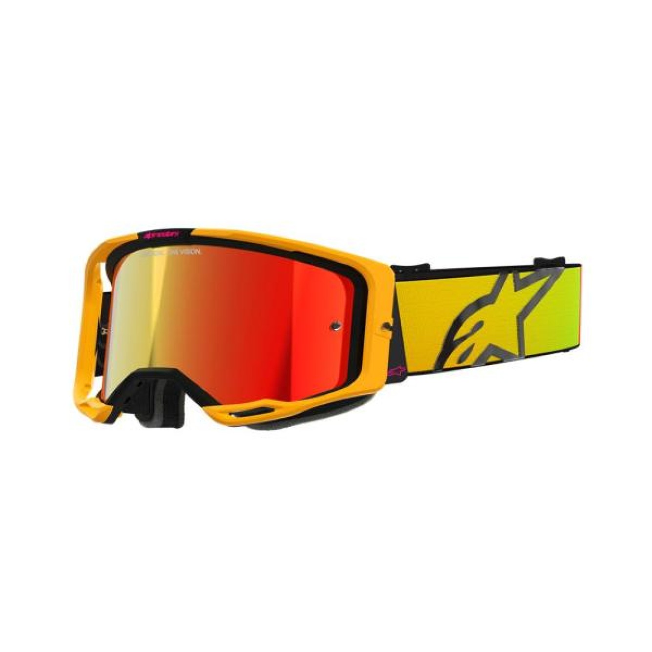 Alpinestars | Crossbril Vision 8 Geel Roze Spiegel Rood