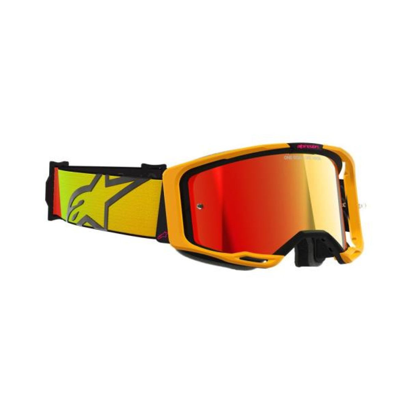 Alpinestars | Crossbril Vision 8 Geel Roze Spiegel Rood