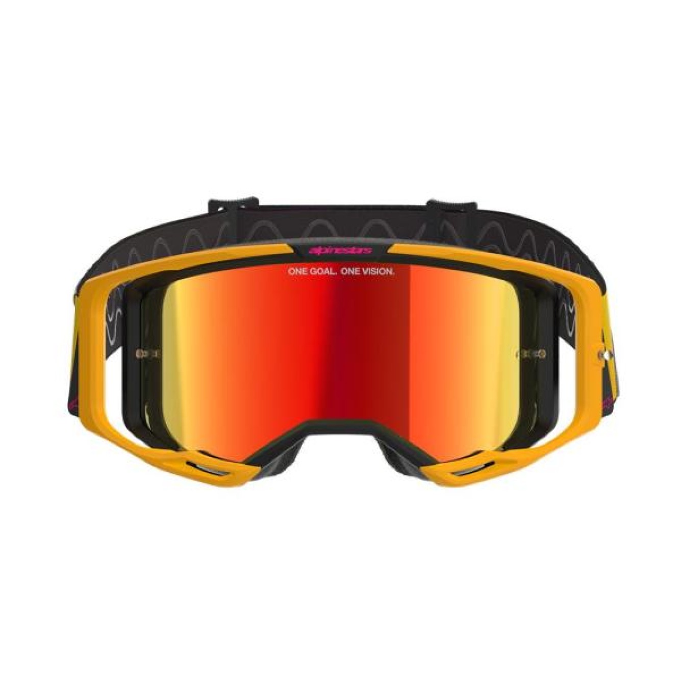 Alpinestars | Crossbril Vision 8 Geel Roze Spiegel Rood