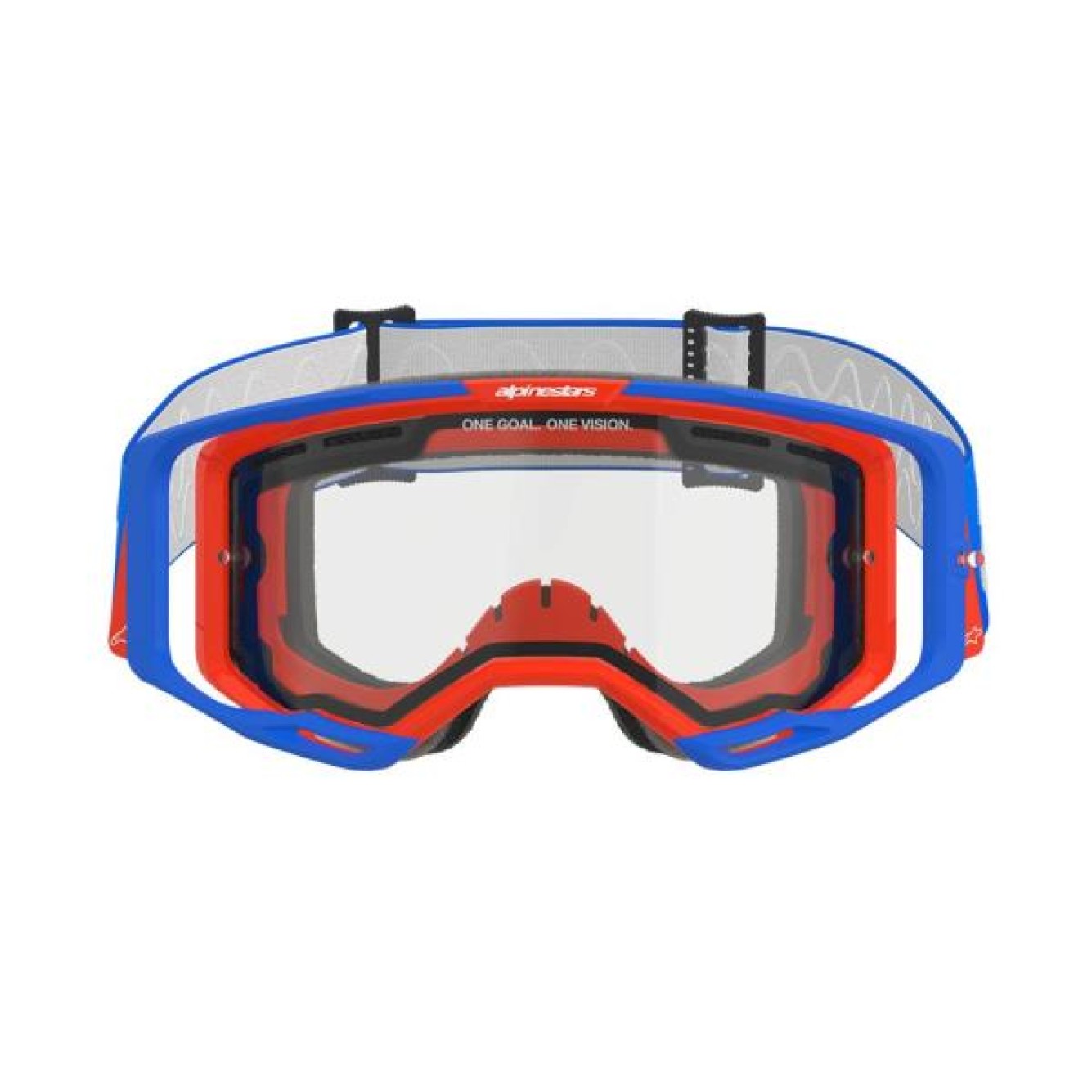Alpinestars | Crossbril Vision 8 Dual Pane Blauw Oranje Doorzichtig