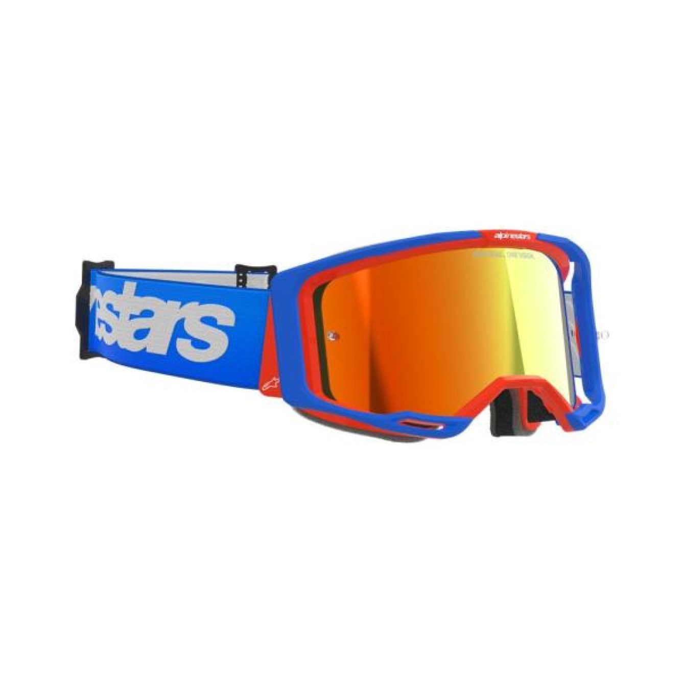 Alpinestars | Crossbril Vision 8 Wordmark Blauw Oranje Spiegel Rood