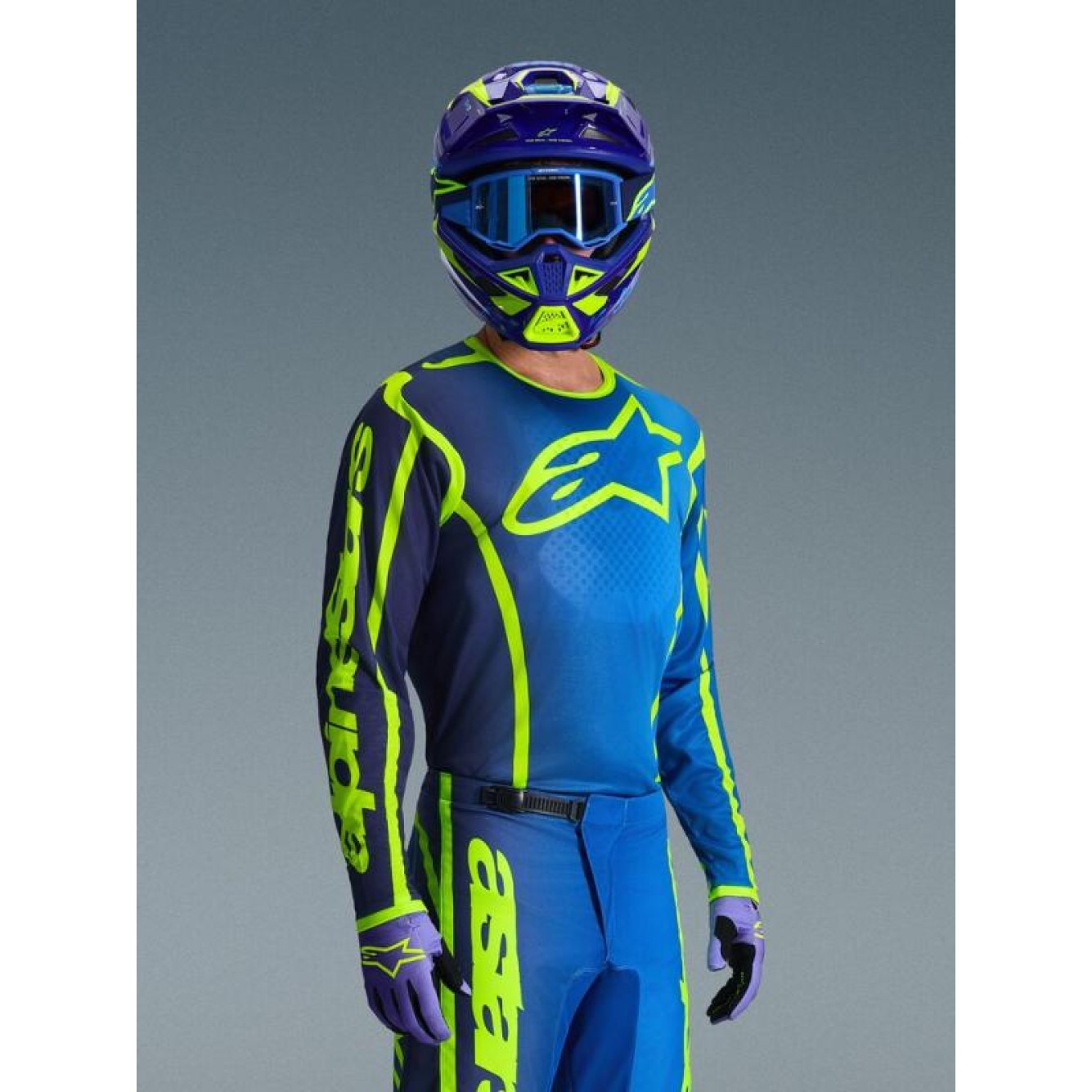 Alpinestars | Cross shirt Fluid Apex Blauw / Fluor Geel