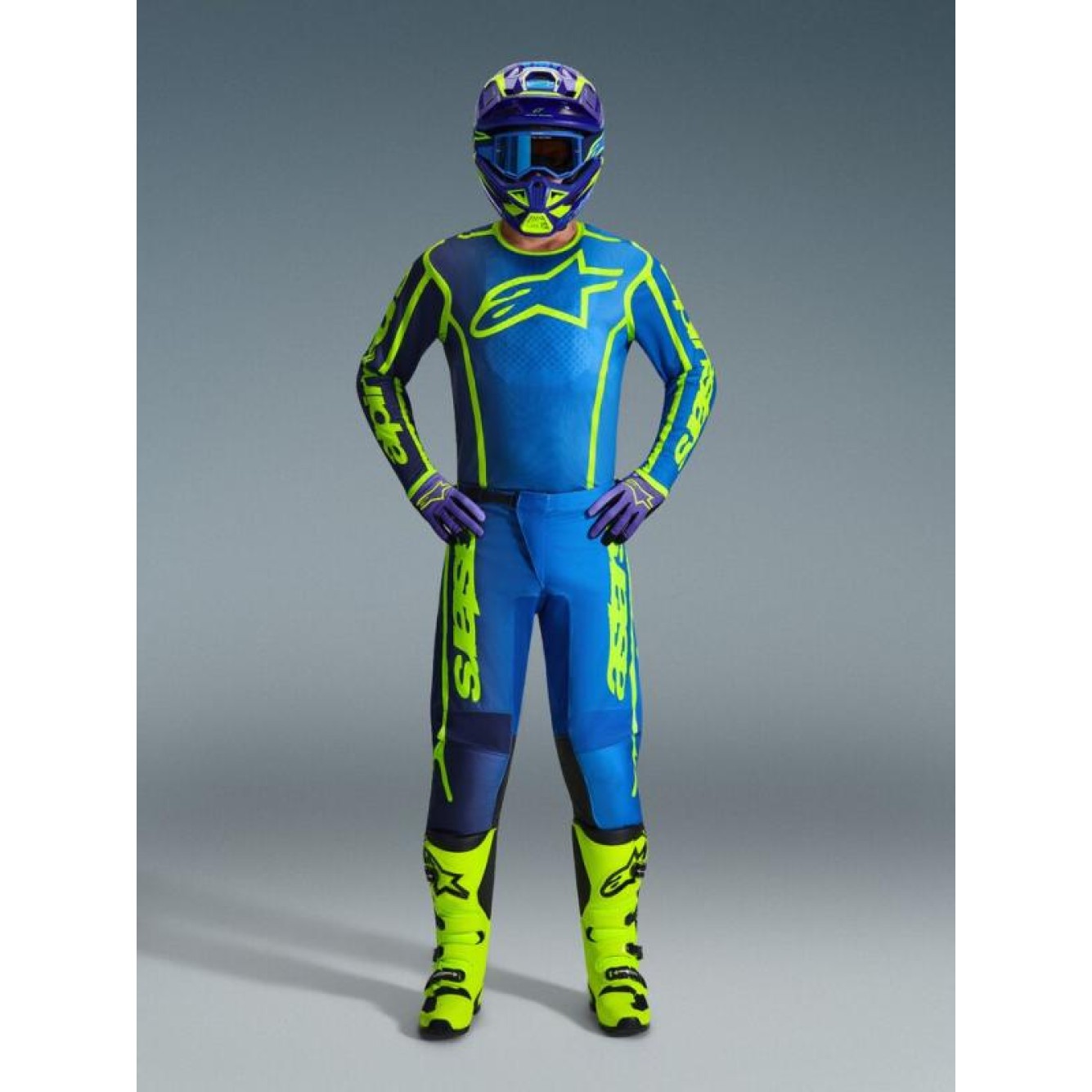 Alpinestars | Cross shirt Fluid Apex Blauw / Fluor Geel