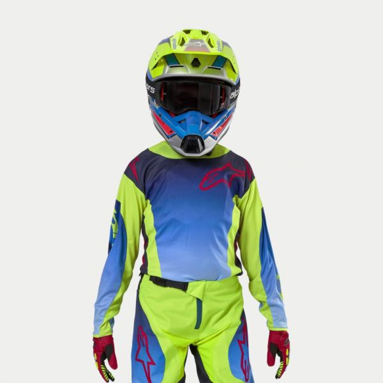 Alpinestars | Kids Crossshirt Racer Hoen Blauw / Rood / Geel