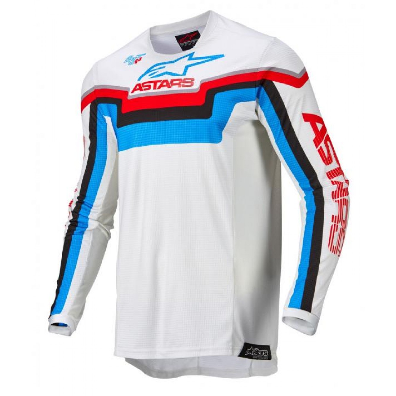 Alpinestars | Shirt Techstar Quadro off-white/blauw/rood