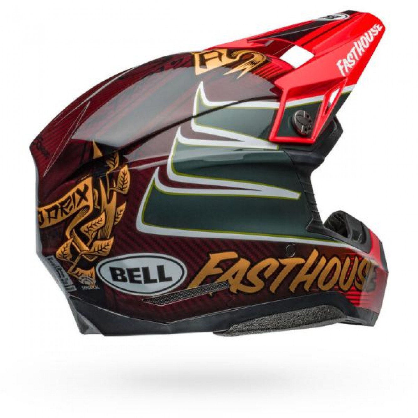 Bell | Crosshelm Moto-10 Spherical Fasthouse DITD 24 Gloss Red/Gold
