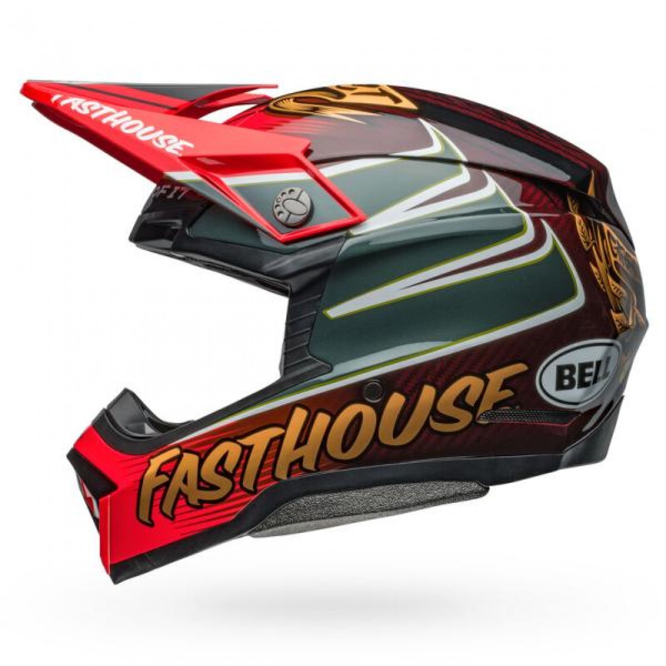 Bell | Crosshelm Moto-10 Spherical Fasthouse DITD 24 Gloss Red/Gold