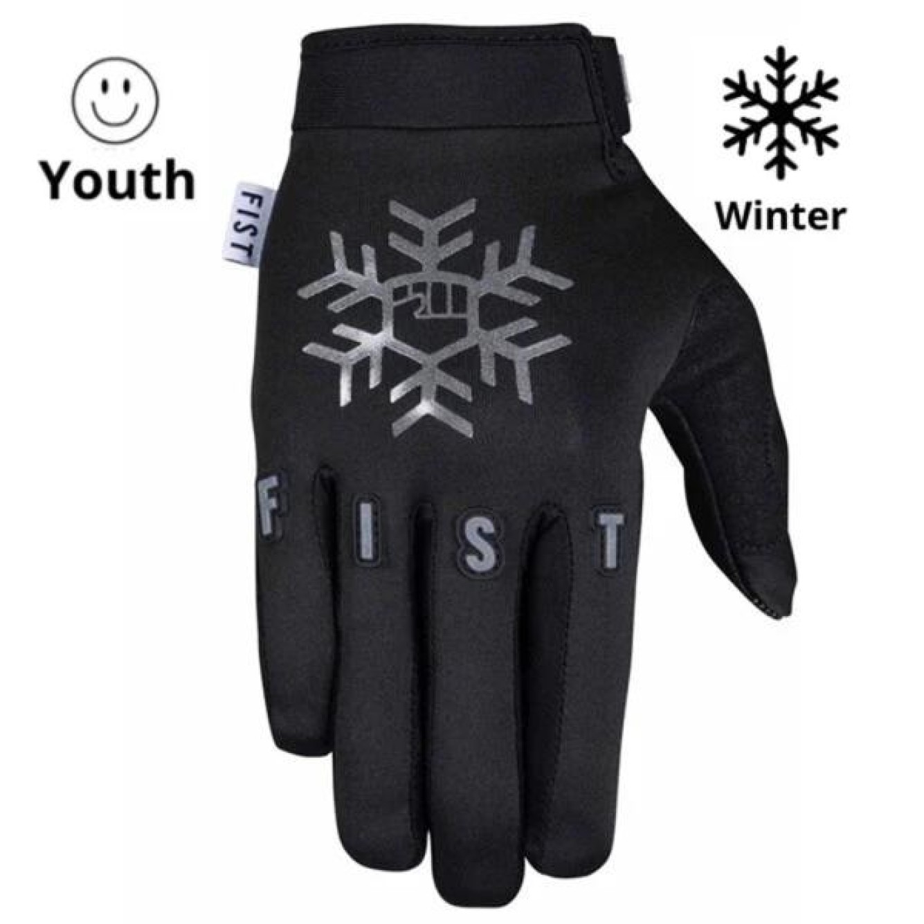 Fist | Jeugd Winter Crosshandschoenen Frosty Snow Flake Zwart