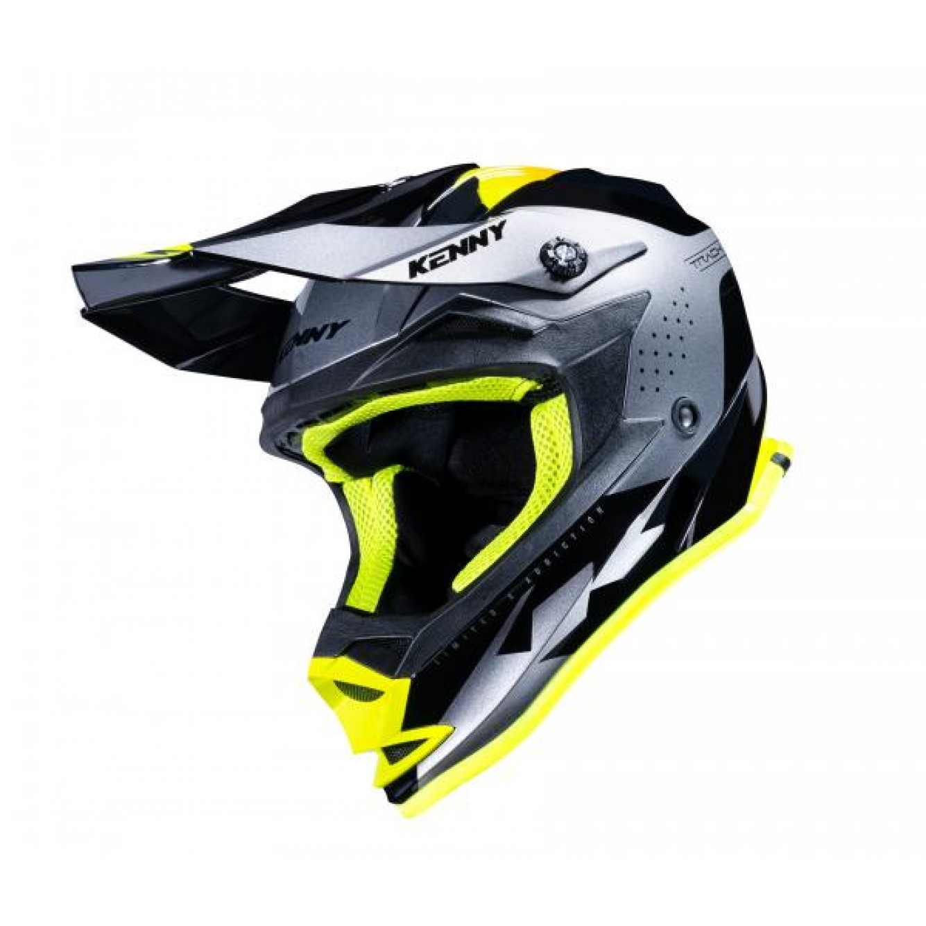 Kenny | Crosshelm Jeugd Track Zwart / Fluor geel