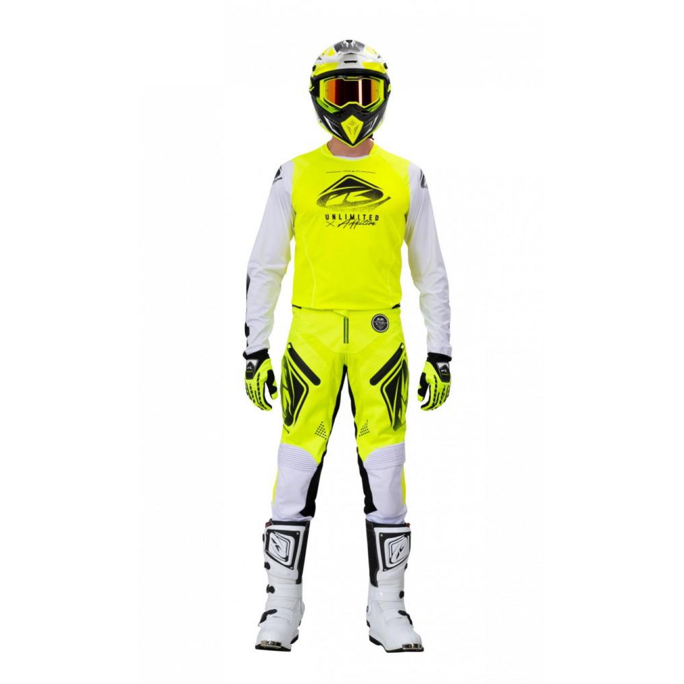 Kenny | Cross Shirt Titanium Neon Geel/ Wit