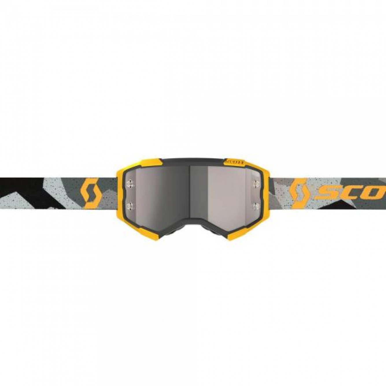 Scott | Crossbril Fury Camo Grijs / Geel - Silver Chroom Glas