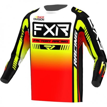 FXR | Jeugd Cross Shirt Clutch Pro Zwart / Rood / Geel