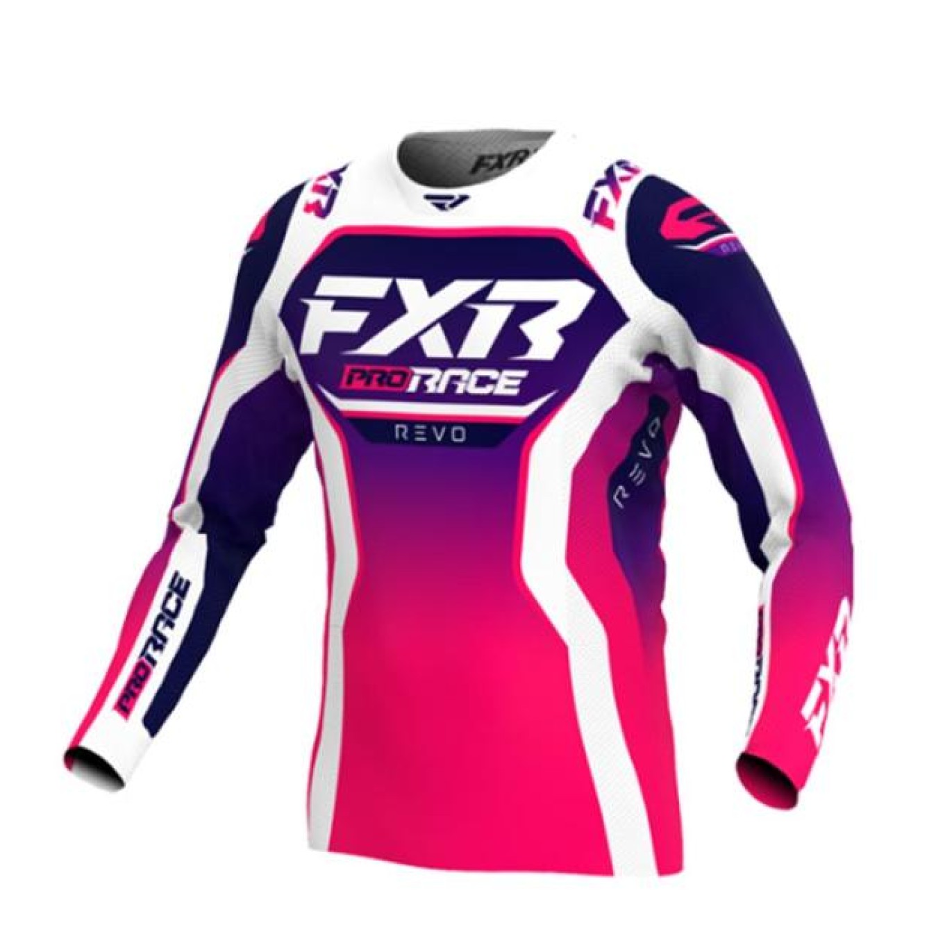 FXR | Jeugd Crossshirt Revo 25 Razz Wit/Roze