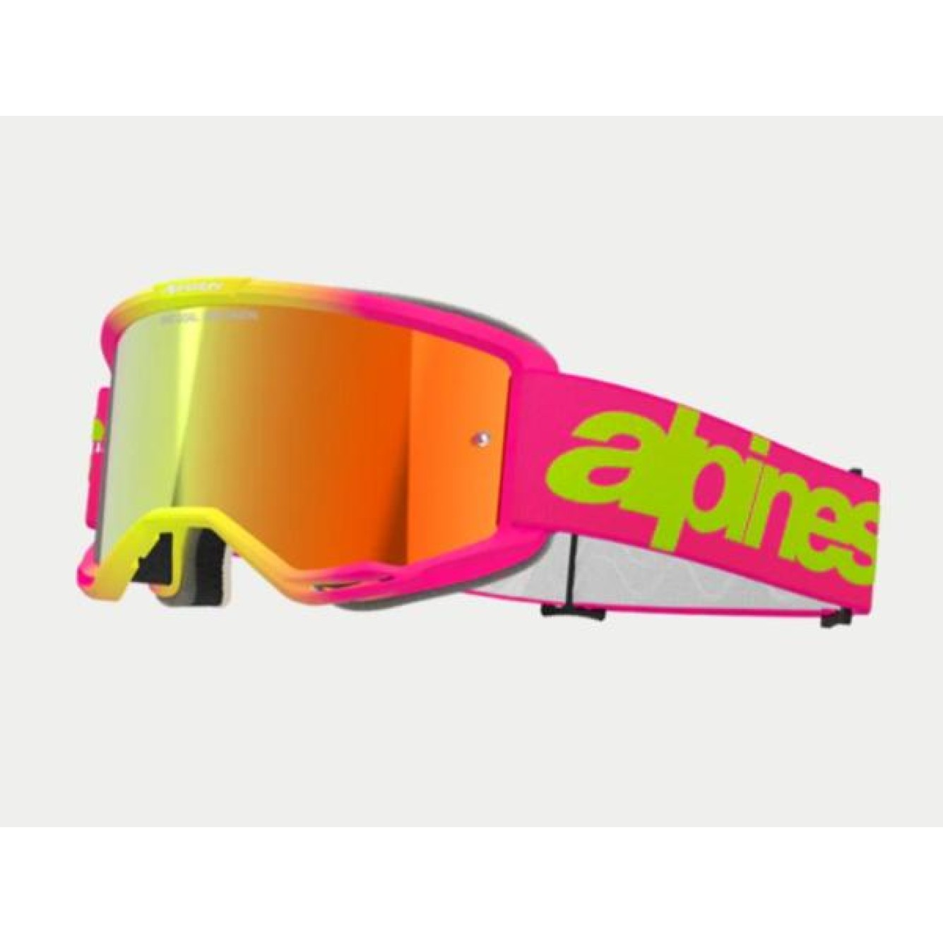 Alpinestars | Crossbril Vision 5 Wordmark Roze/geel met rode lens