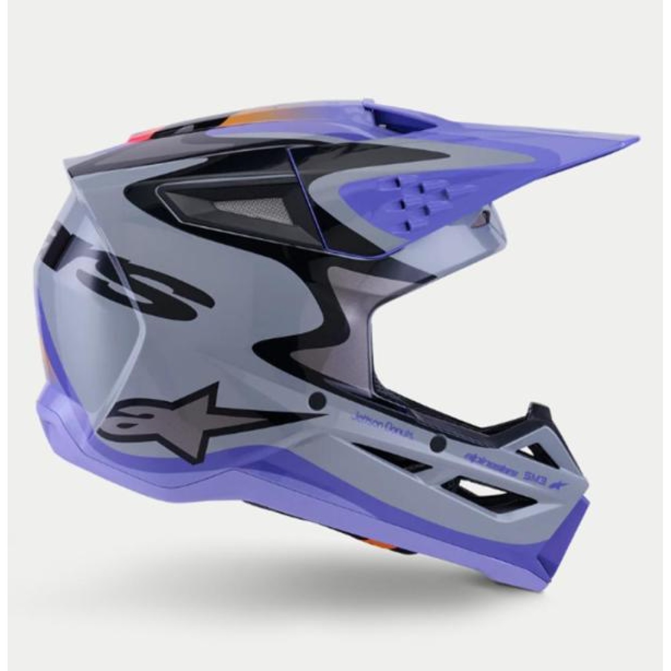 Alpinestars | Crosshelm S-M3 Jettson Grijs/Paars